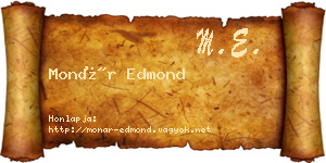 Monár Edmond névjegykártya